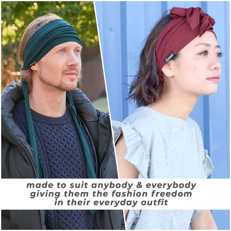 CHARM Japanese Headband Pirate Bandana - Men Ninja Head Wrap Women Hair Band Maroon - Image 5